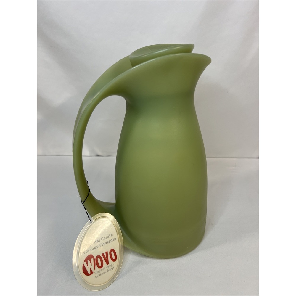 Vintage‎ Wovo Insulated Thermal Pitcher Carafe 11" Jade Green NEW Old Stock